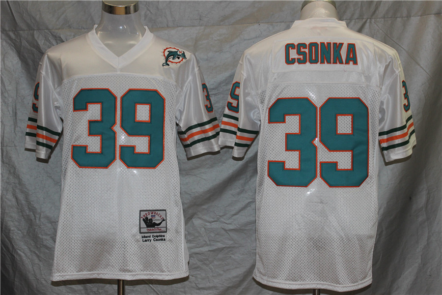 Men's Miami Dolphins Larry Csonka Mitchell & Ness White Legacy Jersey
